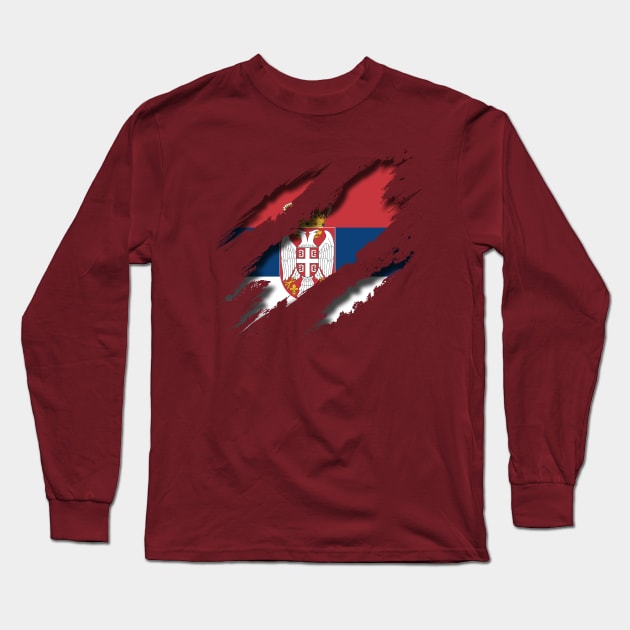 Serbia Shredding Long Sleeve T-Shirt by blackcheetah